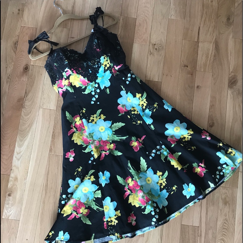 “SPARK Joy” Vintage Lined Floral Cocktail Dress 8